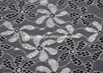 Porcellana Nylon di 90% + tessuto elastico del pizzo del fiore dell'elastam di 10% per indumenti da letto CY-LW0795 fornitore