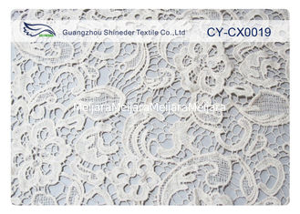 Porcellana Il fiore bianco ha ricamato il cotone del tessuto del pizzo/CY-CX0019 di nylon/metallico fornitore