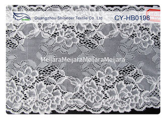 Porcellana Disposizione di nylon del tessuto del pizzo del cotone elastico bianco per il vestito da sposa CY-HB0198 fornitore