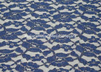 Porcellana Blu metallico ecologico del tessuto del pizzo, tessuto di nylon CY-LW0791 del pizzo del cotone fornitore