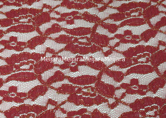 Porcellana Tessuto metallico rosso Stretchable del pizzo per lo SGS del vestito da sposa CY-LW0791 fornitore