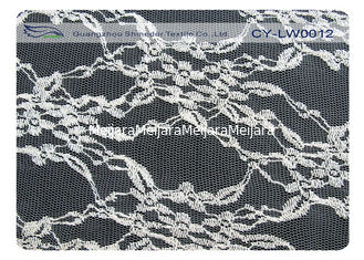 Porcellana tessuto del pizzo smerlato nylon del cotone di larghezza di 150cm per i vestiti da sposa CY-LW0012 fornitore