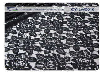 Porcellana Tessuto di nylon del pizzo del cotone nero del fiore, nylon di 65% + cotone CY-LW0016 di 35% fornitore