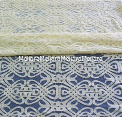 Porcellana Tintura ecologica del cotone del voile del tessuto di nylon giallo del pizzo per la decorazione CY-DK0035 della tenda fornitore