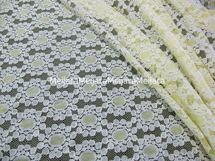 Porcellana Floreale di nylon del punto del tessuto del pizzo del cotone giallo molle tricottato per il vestito CY-DK0034 dal pizzo fornitore