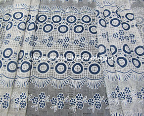 Porcellana Pizzo del fiore di burnout del tessuto del pizzo del poliestere del punto colorato cotone per le ragazze 'vestito e le gonne (CY-DK0022) fornitore