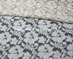 Porcellana Materiale elastico grigio del pizzo del cavo/tessuto di cotone di nylon viscoso floreale CY-DK0011 fornitore