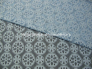 Porcellana Materiale di nylon del vestito da progettazione del fiocco di neve del tessuto del pizzo del cotone del blu reale fornitore