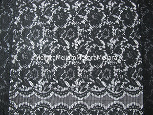 Porcellana Strizzacervelli-Resistente tricottato floreale del tessuto legato con corde di nylon nero del pizzo fornitore