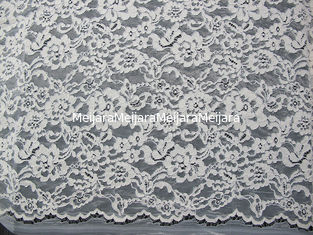Porcellana Pizzo di nylon del rayon del cotone tricottato tessuto legato con corde nuziale bianco del pizzo per abbigliamento fornitore
