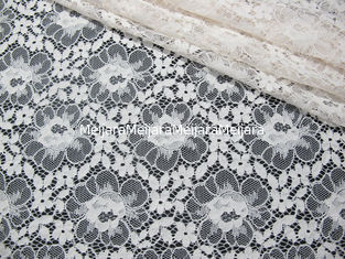 Porcellana Bianco di nylon del tessuto del pizzo del cotone floreale ecologico per lo SGS BV della biancheria SUO fornitore