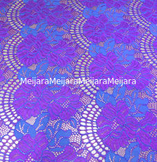 Porcellana tessuto di nylon del pizzo del cotone floreale di larghezza di 150CM porpora/bianco/nero per vestirsi delle signore fornitore
