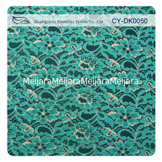 Porcellana Tessuto metallico verde del pizzo della guipure, pizzo di nylon del fiore del tessuto di cotone fornitore