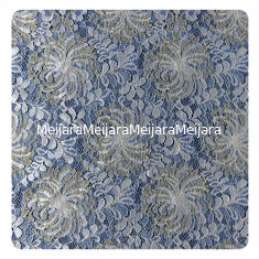 Porcellana Tessuto floreale blu del pizzo della guipure di Chantilly del fiore bianco dell'oro di modo fornitore