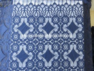 Porcellana Tessuto di nylon del pizzo di allungamento del bello cotone geometrico blu profondo/tessuto tenda di pizzo fornitore