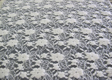 Tessuto elastico floreale spazzolato lavabile del pizzo/tessuto di nylon CY-LQ0043 dell'elastam del cotone fornitore