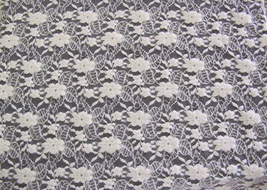 Il bianco standard ecologico ha spazzolato il tessuto del pizzo per il vestito da sposa, ricamato fornitore