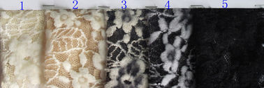 Tessuto elastico floreale spazzolato lavabile del pizzo/tessuto di nylon CY-LQ0043 dell'elastam del cotone fornitore