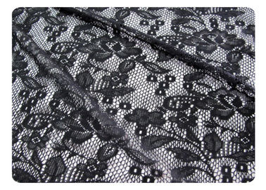 Tessuto 100% del pizzo del poliestere del nero per indumenti da letto, biancheria CY-CT8562 fornitore