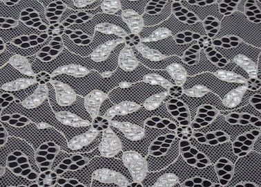 Nylon di 90% + tessuto elastico del pizzo del fiore dell'elastam di 10% per indumenti da letto CY-LW0795 fornitore