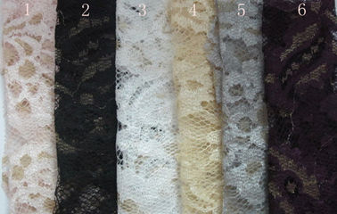 Tessuto metallico colorato del pizzo del fiore di allungamento, tessuto smerlato del pizzo del bordo fornitore