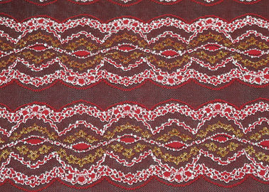 Tessuto del pizzo dell'occhiello della biancheria elastica, antistatico metallici e multi colorati fornitore