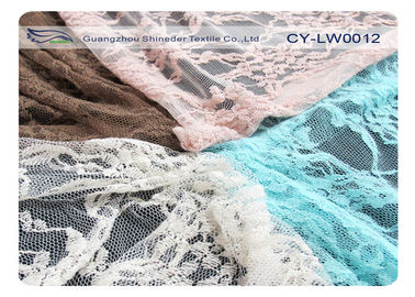 Tessuto di maglia di nylon smerlato bene durevole del pizzo del cotone, tessuto CY-LW0012 del pizzo della biancheria intima fornitore