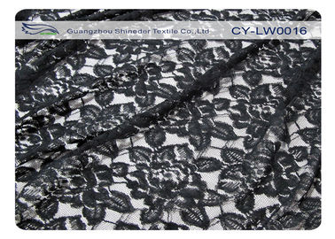 Tessuto di nylon del pizzo del cotone nero del fiore, nylon di 65% + cotone CY-LW0016 di 35% fornitore