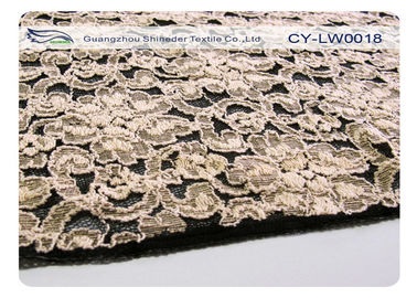 Tessuto di nylon CY-LW0018 irrestringibile elegante del pizzo del cotone elastico del fiore fornitore