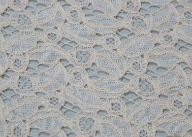 Tessuto antistatico del pizzo di nylon del cotone dell'avorio per l'OEM dei vestiti/ODM CY-LW0707 fornitore