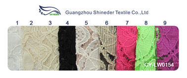 Tessuto di nylon del pizzo del cotone Strizzacervelli-Resistente, tessuto geometrico CY-LW0154 del fiore fornitore