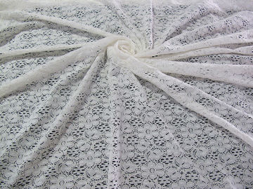 Tessuto di nylon del pizzo del cotone floreale dell'avorio con la tintura libera dell'azo per signora Dress CY-DK0029 fornitore