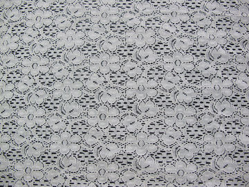 Tessuto di nylon del pizzo del cotone floreale dell'avorio con la tintura libera dell'azo per signora Dress CY-DK0029 fornitore