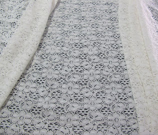 Tessuto di nylon del pizzo del cotone floreale dell'avorio con la tintura libera dell'azo per signora Dress CY-DK0029 fornitore