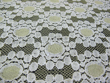 Floreale di nylon del punto del tessuto del pizzo del cotone giallo molle tricottato per il vestito CY-DK0034 dal pizzo fornitore