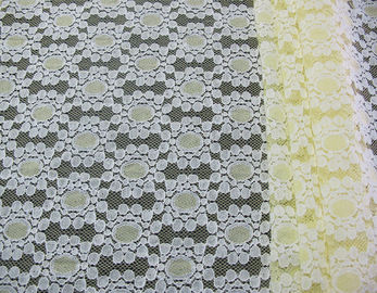 Floreale di nylon del punto del tessuto del pizzo del cotone giallo molle tricottato per il vestito CY-DK0034 dal pizzo fornitore