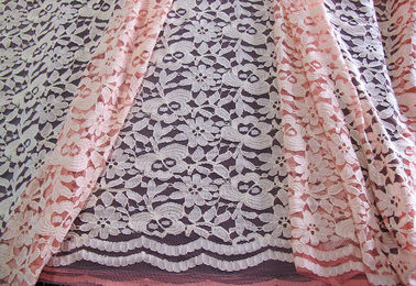 Rose di nylon del tessuto di maglia del pizzo del cotone ecologico larghezza CY-DK0025 di 150CM - di 145CM fornitore