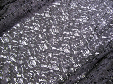 tessuto di nylon CY-LW0032 tricottato il nero del pizzo del cotone solubile in acqua di 150cm fornitore