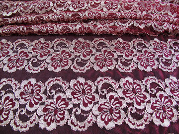 Tintura ecologica del tessuto elastico floreale ondulato del pizzo per il vestito da sera CY-DK0037 fornitore