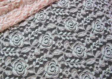 Tessuto elastico del pizzo del poliestere dell'elastam del cotone con il pizzo del fiore tricottato maglia fornitore