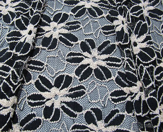 Nero/bianco ha tricottato il tessuto elastico del pizzo per signora Garment Sunflower Pattern CY-DK0008 fornitore