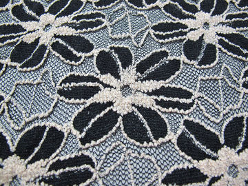 Nero/bianco ha tricottato il tessuto elastico del pizzo per signora Garment Sunflower Pattern CY-DK0008 fornitore
