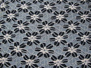 Nero/bianco ha tricottato il tessuto elastico del pizzo per signora Garment Sunflower Pattern CY-DK0008 fornitore
