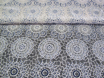 Pizzo geometrico spesso di burnout del cotone del poliestere del tessuto bianco del pizzo per la decorazione del vestito (CY-DK0023) fornitore