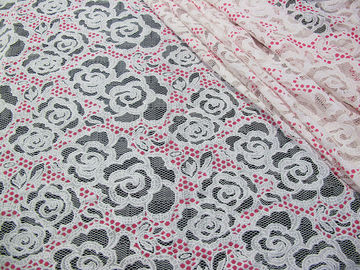 Stampa bianca di Rosa del tessuto del pizzo del poliestere del cotone per biancheria/reggiseno (CY-DK0033) fornitore