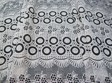 Pizzo del fiore di burnout del tessuto del pizzo del poliestere del punto colorato cotone per le ragazze 'vestito e le gonne (CY-DK0022) fornitore