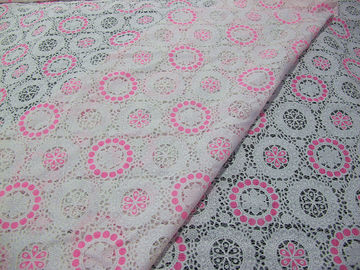 Burnout geometrico rosa del cotone del tessuto del pizzo del poliestere da ogni parte di pizzo per signora Clothes (CY-DK0041) fornitore