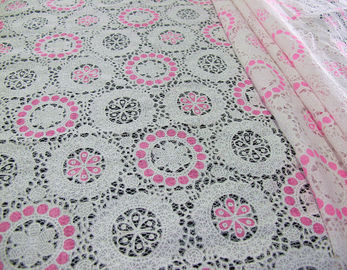 Burnout geometrico rosa del cotone del tessuto del pizzo del poliestere da ogni parte di pizzo per signora Clothes (CY-DK0041) fornitore