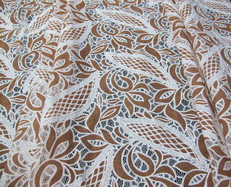 Maglia blu della foglia del tessuto del pizzo del poliestere del cotone con la tintura ecologica (CY-DK0024) fornitore