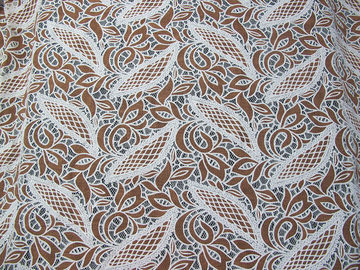 Maglia blu della foglia del tessuto del pizzo del poliestere del cotone con la tintura ecologica (CY-DK0024) fornitore
